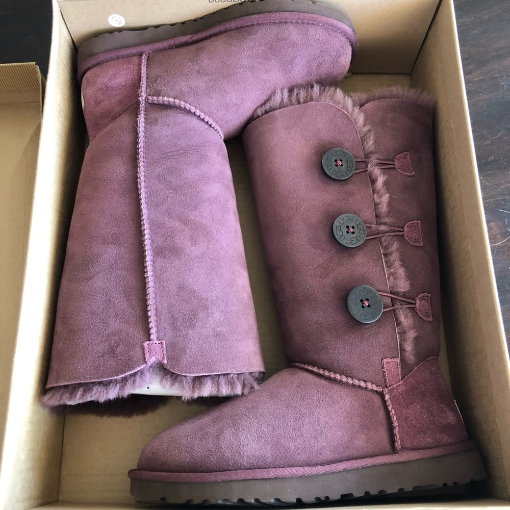 Purple UGG Bailey Button Triplet boots